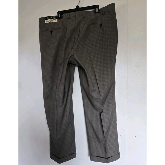 Lauren Ralph Lauren Pants Mens 42x30 Neil Dress Brown Pleated Houndstooth NWT - Picture 6 of 7